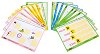 Работни карти - Комплект от 32 двустранни шаблона за игра с главни български букви - 