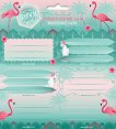 Етикети за тетрадки - Pink Flamingo - 18 броя - 