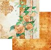 Хартии за скрапбукинг - Златни рози с орнаменти