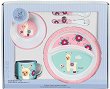 Детски комплект за хранене ламата Lotte - Sterntaler - Купичка, чиния, чаша, вилица и лъжица, от колекцията Lotte, за 6+ м - 