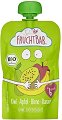 Fruchtbar - Био пюре с ябълки, банани, круши и киви - Опаковка от 100 g за бебета над 6 месеца - 