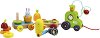 Низанка - Трактор със скрити животни - Дървена играчка за дърпане - 