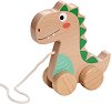 Дървена играчка за дърпане Lelin Toys - Динозавър - 