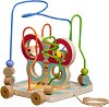 Лабиринт на колела - Пеперуда - Дървена образователна играчка за дърпане - 