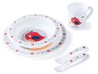 Детски комплект за хранене Canpol babies Happy Animals - Купичка, чиния, чаша, вилица и лъжица, 12+ м - 