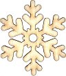 Снежинка от дърво Слънчоглед - 6 броя - 