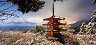 Пагода Чурейто и Вулканът Фуджи, Япония - Панорамен пъзел от 3000 части - пъзел