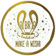 Табелка-картичка кръг със златисти мотиви: Abra kadabra! Make a wish - 