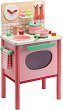 Детска кухня - Лила - Комплект от дърво с аксесоари - 