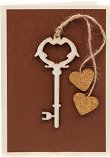 Поздравителна картичка - Ключ с две сърца - книга