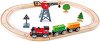Товарен влак с аксесоари - Детски дървен комплект за игра - 