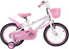 Детски велосипед Moni Flashing 16" - С помощни колела и кошница - 