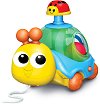 Играчка за дърпане - Охлювче - Детска играчка със светлинни и звукови ефекти - 