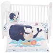 Бебешки спален комплект 5 части Kikka Boo - За легла 60 x 120 и 70 x 140 cm, от серията Happy Sailor - 
