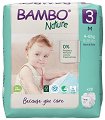 Еко пелени Bambo Nature 3 M - 28 и 52 броя, за бебета 4-8 kg - 