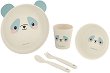 Детски бамбуков комплект за хранене Kikka Boo Panda - Купичка, чиния, чаша, вилица и лъжица, 6+ м - продукт