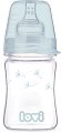 Бебешко стъклено шише за хранене - Botanic 150 ml - Комплект със силиконов биберон за бебета над 0+ месеца - 