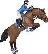 Фигурка на скачащ кон с жокей Schleich - От серията Фигури на коне - 