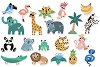 Животните от джунглата - Комплект от 20 дървени фигури с магнит - 