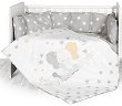 Бебешки спален комплект 5 части Lorelli - За легла 70 x 140 cm, от серията Слон и Звезди - 