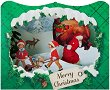 Поздравителна 3D картичка - Merry Christmas - 
