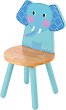 Детско дървено столче с облегалка Bigjigs Toys - Слонче - 