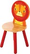 Детско дървено столче с облегалка Bigjigs Toys - Лъвче - 