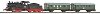 Пътнически влак с парен локомотив - DB - Аналогов стартов комплект с релси - 
