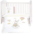 Бебешки спален комплект 5 части Kikka Boo - За легла 60 x 120 и 70 x 140 cm, от серията Rabbits In Love - 
