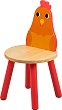 Детско дървено столче с облегалка - Пиленце - 