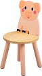 Детско дървено столче с облегалка - Прасенце - От серията "Tidlo" - 