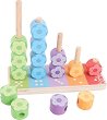 Играчка за нанизване - Цветя и числа - Детска образователна играчка - 