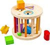 Дрънкалка с формички за сортиране - Детска дървена играчка - 