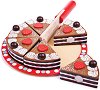 Дървена шоколадова торта с ягодки Bigjigs Toys - 