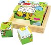 Дървени кубчета - Животни от фермата - Детска образователен комплект - 