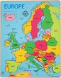 Карта на Европа - Дървен пъзел с едри елементи - 