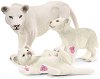 Фигурка на бяла лъвица и малки лъвчета Schleich - 