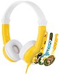 Детски стерео слушалки с декоративни стикери - Yellow