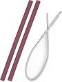 Силиконови сламки Minikoioi Flexi Straws - 2 броя сламки и четка за почистване, за 6+ месеца - продукт