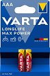 Батерия AAA - Алкална (LR-03) - 2 или 6 броя от серията "Longlife Max Power" - 