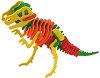 Скелет на Тиранозавър Рекс - 3D дървен пъзел от 29 части за оцветяване - пъзел