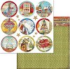 Хартия за скрапбукинг Stamperia - Коледни илюстрации - 30.5 x 30.5 cm от колекцията Christmas Patchwork - 
