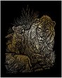Скреч картина Royal & Langnickel - Лъвица и лъвчета - 20 x 25 cm - 