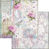 Хартия за скрапбукинг Stamperia - Клетка и птица - 30.5 x 30.5 cm от колекцията Hortensia - 