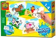 Книжка за оцветяване с вода - Животни от фермата - детска книга