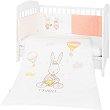Бебешки спален комплект 3 части с обиколник Kikka Boo EU Style - За легла 60 x 120 cm или 70 x 140 cm, от серията Rabbits In Love - 