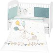Бебешки спален комплект 3 части с обиколник Kikka Boo EU Style - За легла 60 x 120 cm или 70 x 140 cm, от серията Elephant Time - 