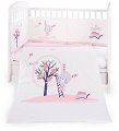 Бебешки спален комплект 3 части с обиколник Kikka Boo EU Style - За легла 70 x 140 cm, от серията Pink Bunny - 