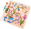 Змии и стълби - Детска дървена състезателна игра - 