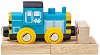Дървен дизелов локомотив - Детски комплект за игра от серията "Rails" - 